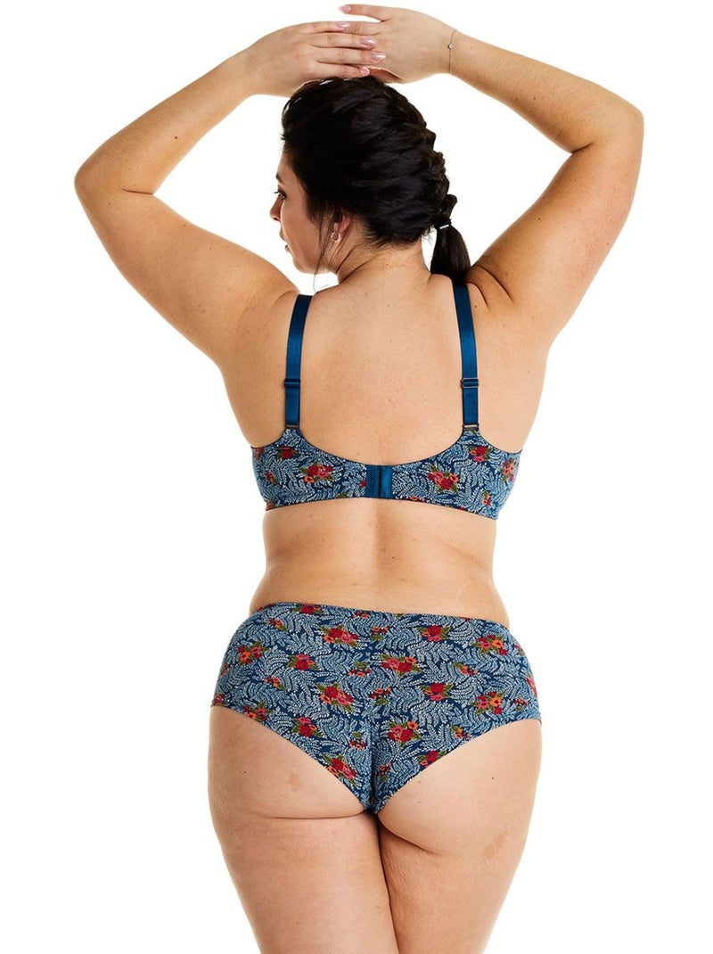 Soutien-gorge à armatures grand maintien PAPRIKA - Pomm'Poire Bleu - Kiabi