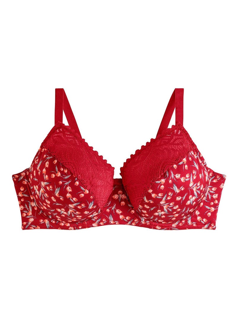 Soutien-gorge à armatures grand maintien PAPRIKA - Pomm'Poire Rouge - Kiabi