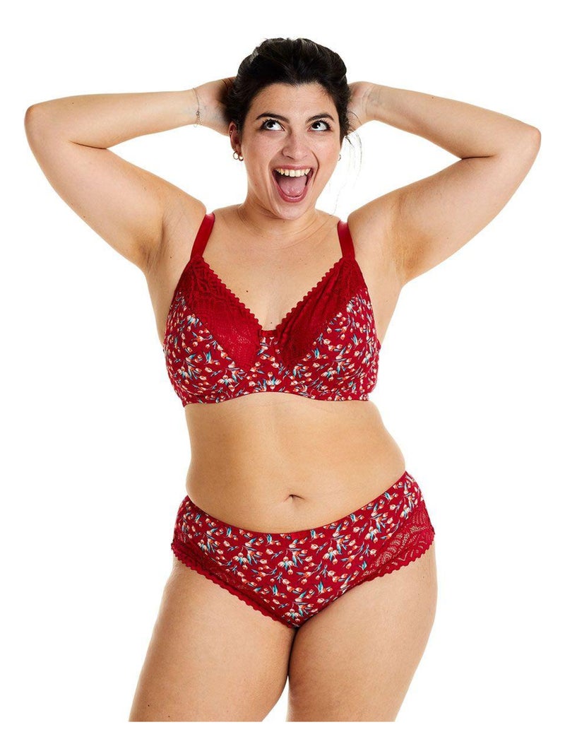 Soutien-gorge à armatures grand maintien PAPRIKA - Pomm'Poire Rouge - Kiabi