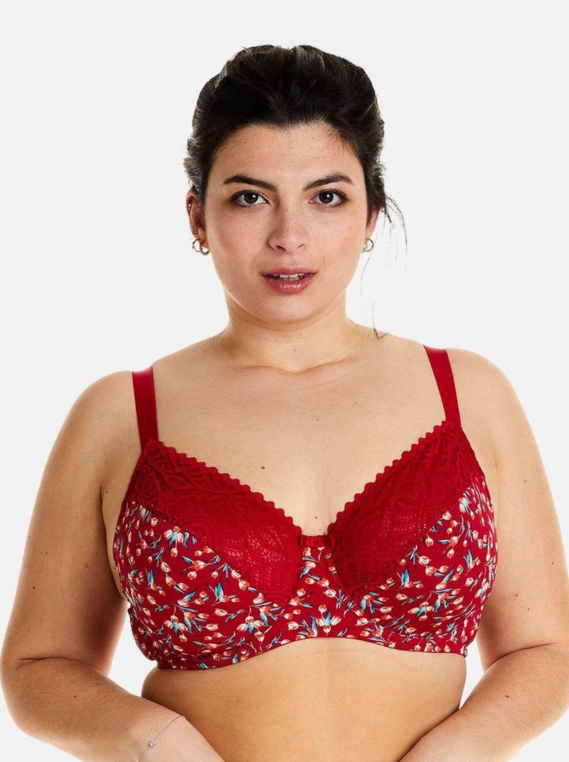 Soutien-gorge à armatures grand maintien PAPRIKA - Pomm'Poire Rouge - Kiabi