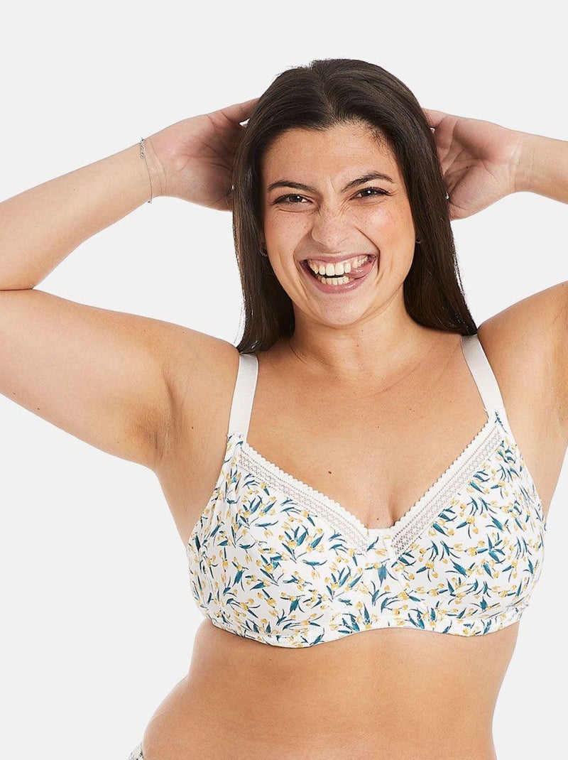 Soutien-gorge à armatures grand maintien RUCHE - Pomm'Poire Blanc - Kiabi