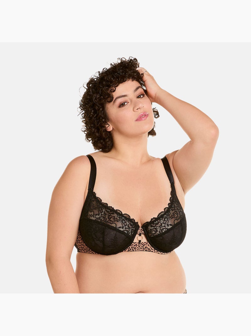 Soutien-gorge à armatures grand maintien SAMSARA - Pomm'Poire Noir - Kiabi