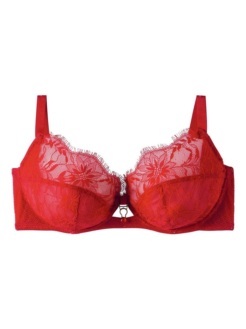 Soutien-gorge à armatures grand maintien SANGRIA - Pomm'Poire Rouge - Kiabi
