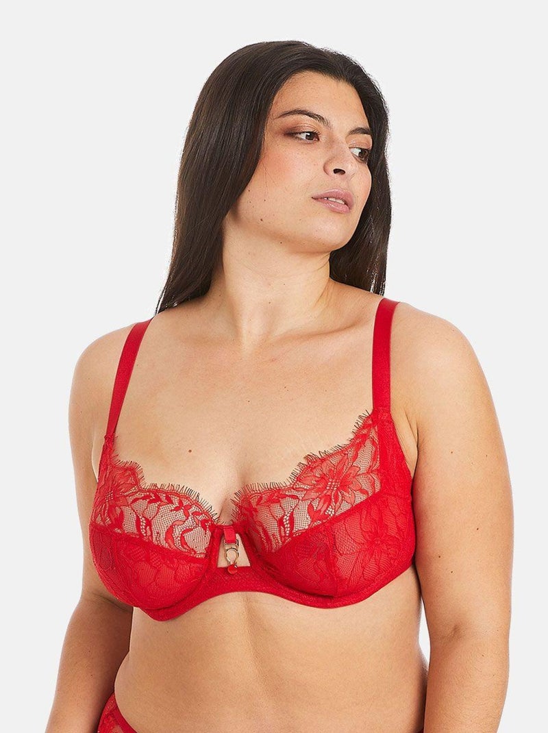 Soutien-gorge à armatures grand maintien SANGRIA - Pomm'Poire Rouge - Kiabi