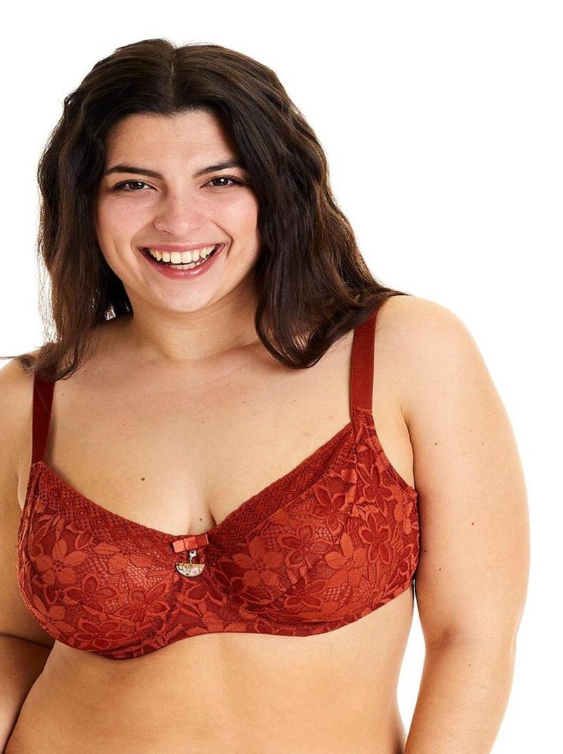 Soutien-gorge à armatures grand maintien SEISME - Pomm'Poire Orange - Kiabi