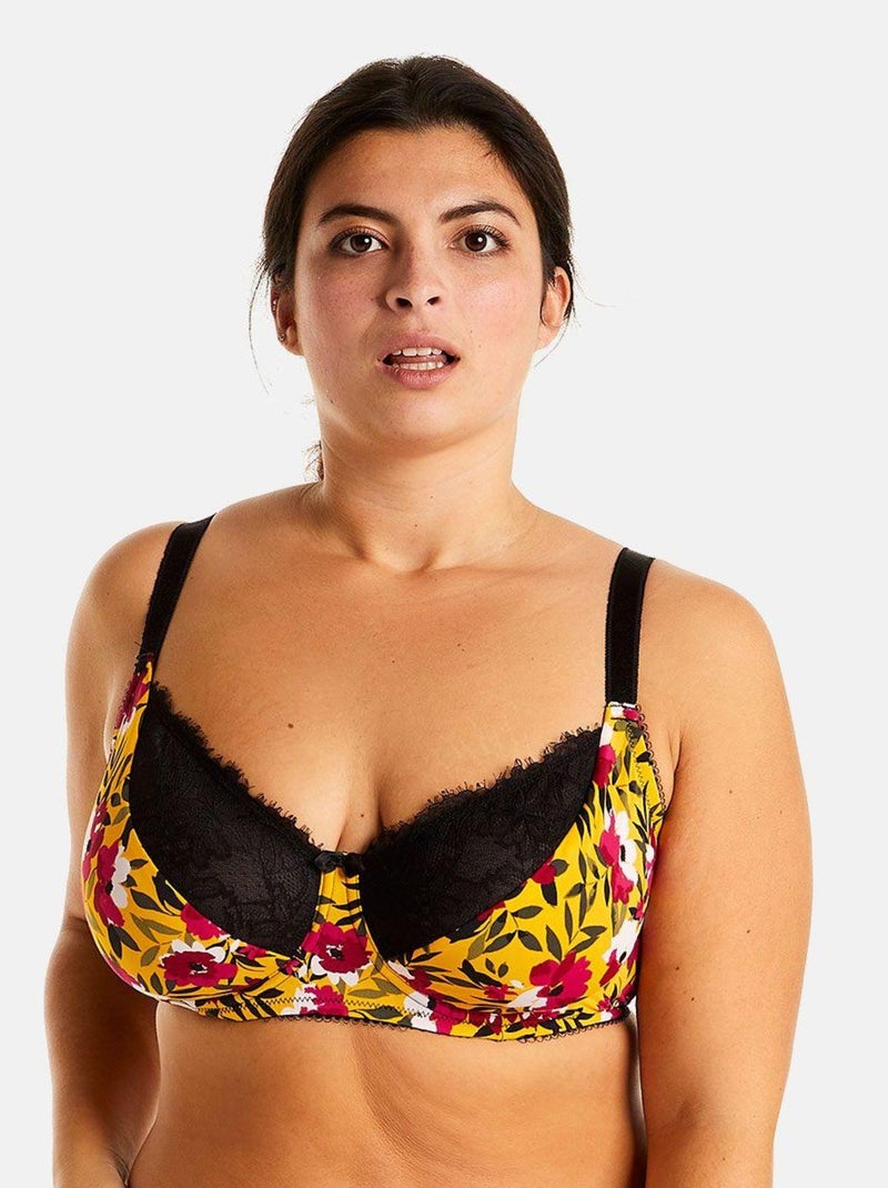 Soutien-gorge à armatures grand maintien SHAKER - Pomm'Poire Jaune - Kiabi