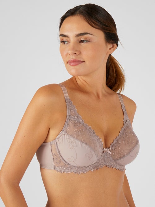Soutien-gorge à armatures maille douce brodée CLARA de Damart - Damart - Kiabi
