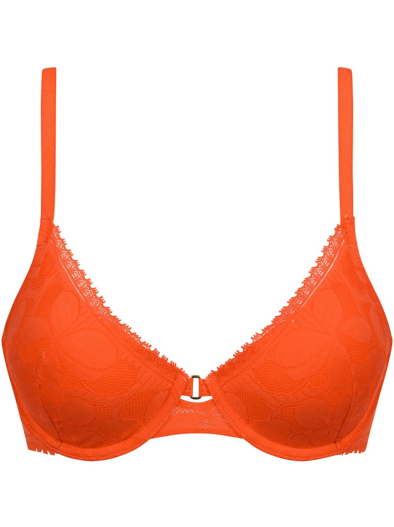 Soutien-gorge à armatures push-up Art Flower Abricot - Kiabi