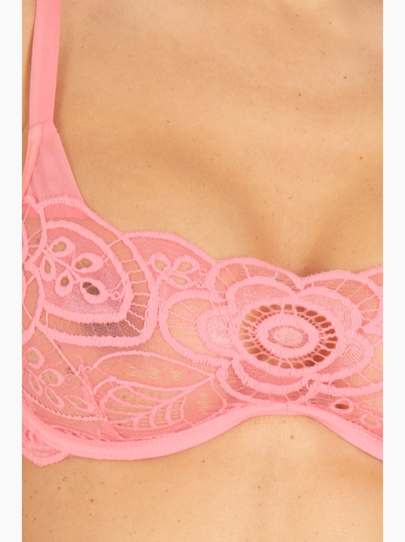 Soutien-gorge à armatures SOLEIL D'ÉTÉ Rose - Kiabi