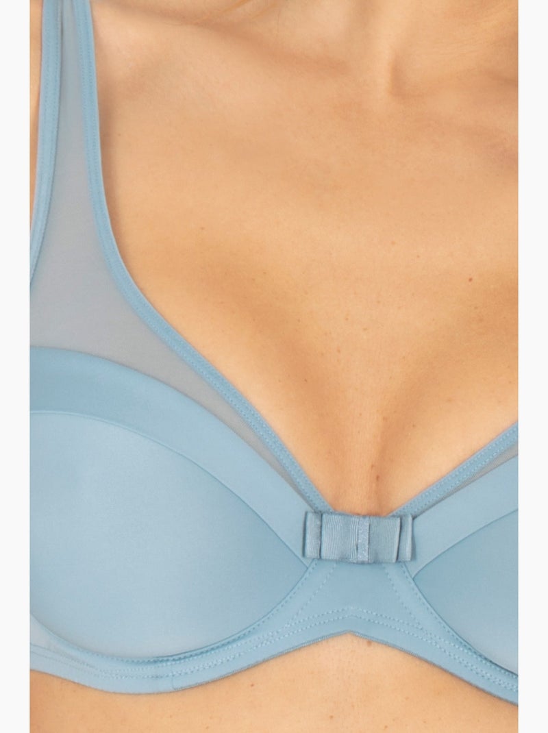 Soutien-gorge à armatures TULLE DESIGN Bleu - Kiabi