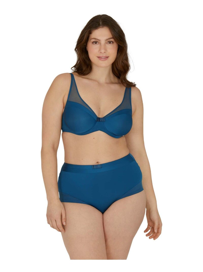 Soutien-gorge à armatures TULLE DESIGN Bleu paon - Kiabi