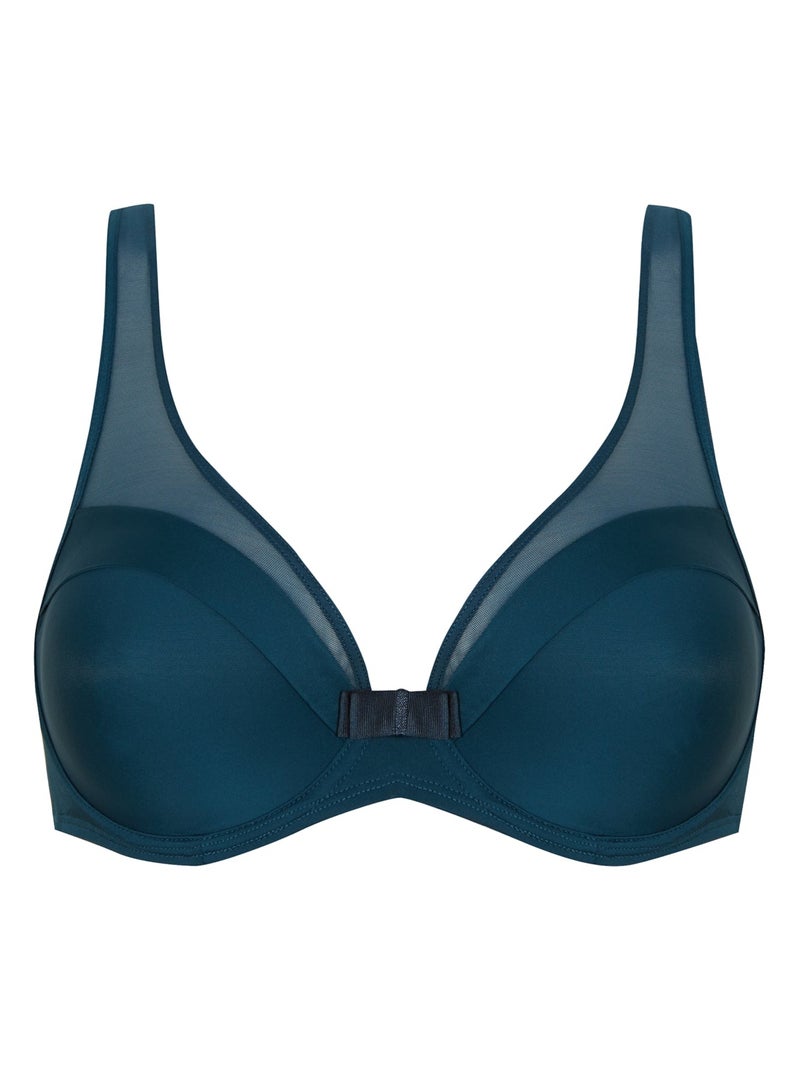 Soutien-gorge à armatures TULLE DESIGN Bleu paon - Kiabi