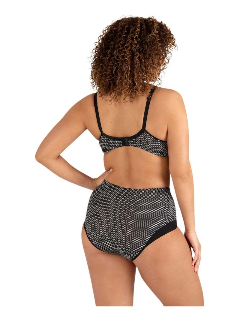 Soutien-gorge à armatures TULLE DESIGN Noir Blanc - Kiabi