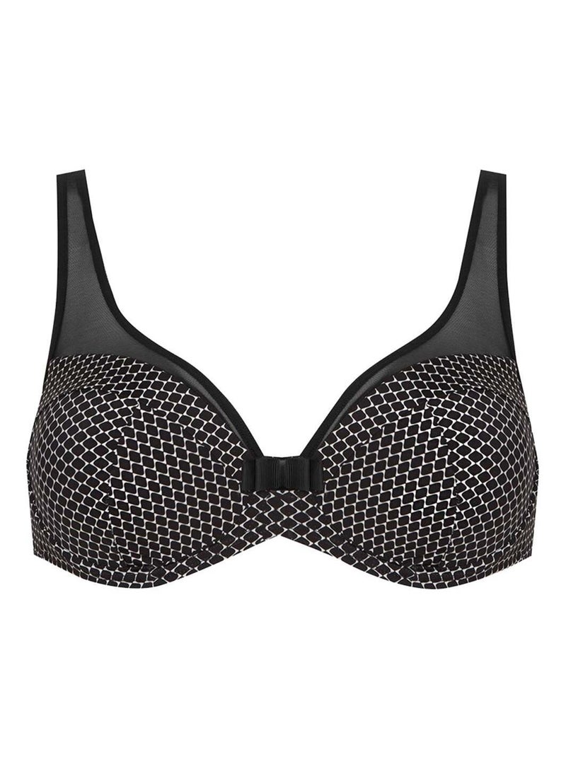 Soutien-gorge à armatures TULLE DESIGN Noir Blanc - Kiabi