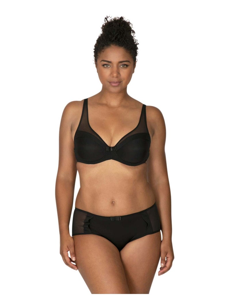 Soutien-gorge à armatures TULLE DESIGN Noir - Kiabi