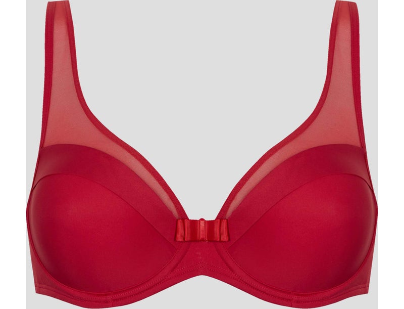 Soutien-gorge à armatures TULLE DESIGN Rouge cachemire - Kiabi