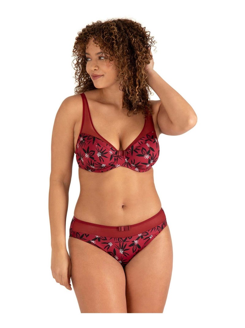 Soutien-gorge à armatures TULLE DESIGN Rouge - Kiabi