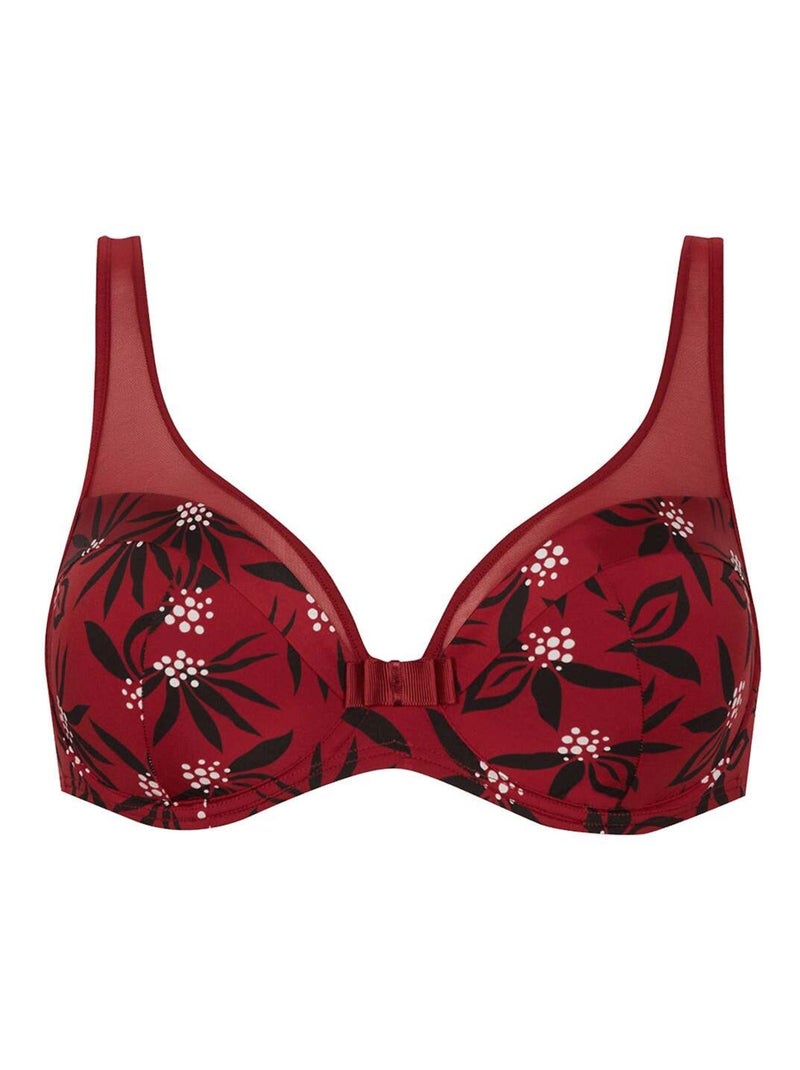 Soutien-gorge à armatures TULLE DESIGN Rouge - Kiabi