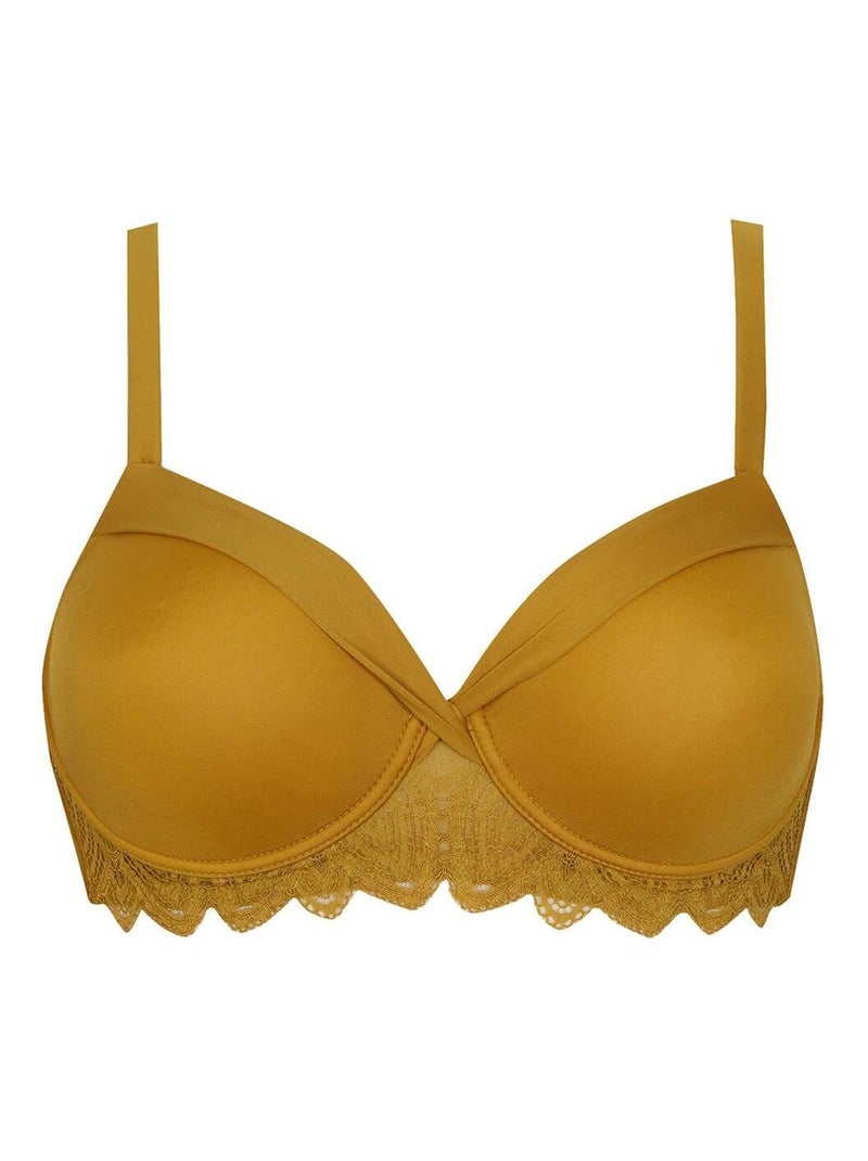 Soutien-gorge à armatures VERTIGE DRAPÉ Jaune moutarde - Kiabi