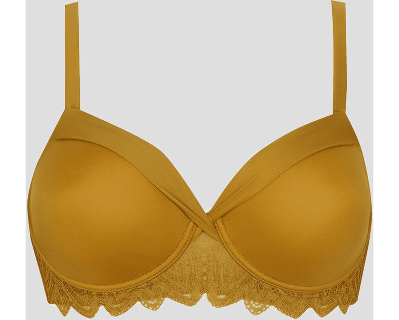Soutien-gorge à armatures VERTIGE DRAPÉ Jaune moutarde - Kiabi