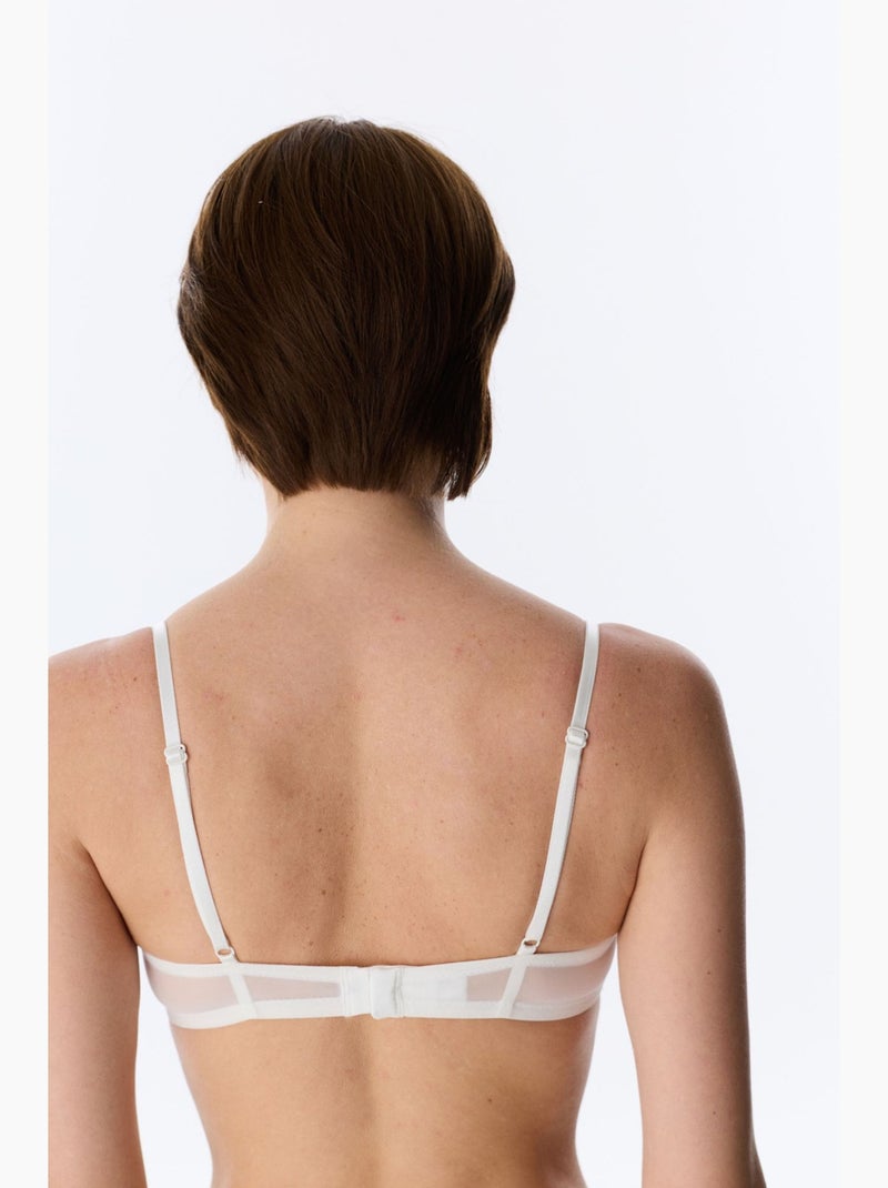 Soutien-gorge à broderie florale et armatures penti Blanc cassé - Kiabi