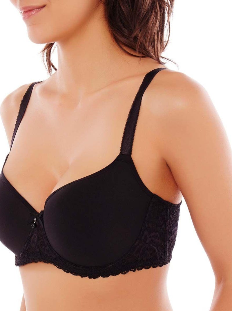 Soutien-gorge Push-up Noir Lascana Avec Coques, Perles Et Dentelle - Taille 90A, Occasion Parfait état