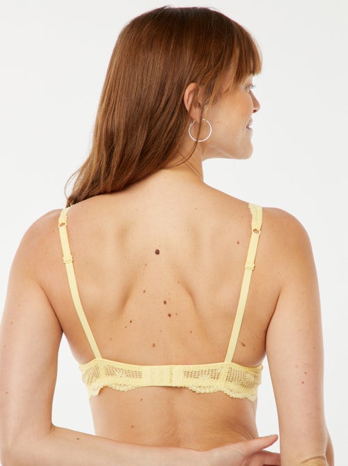 Soutien-gorge à coques en dentelle fleurie - Kiabi