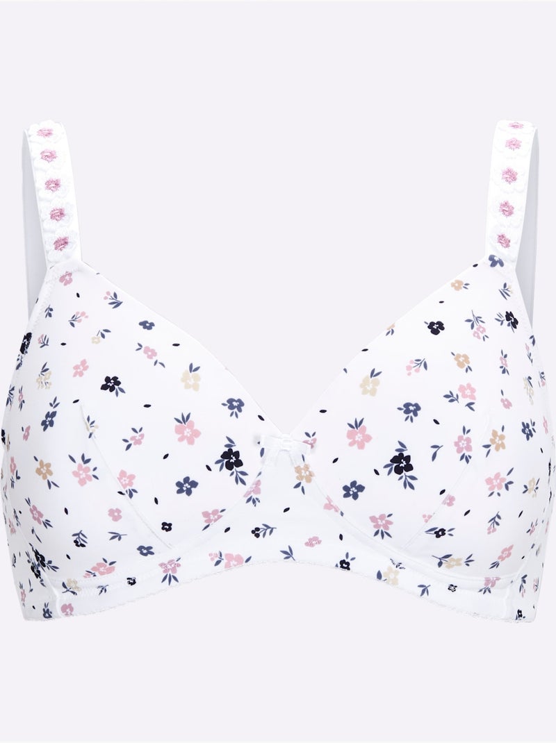 Soutien-gorge à Coques Sans Armatures - Witt Blanc Violet - Kiabi
