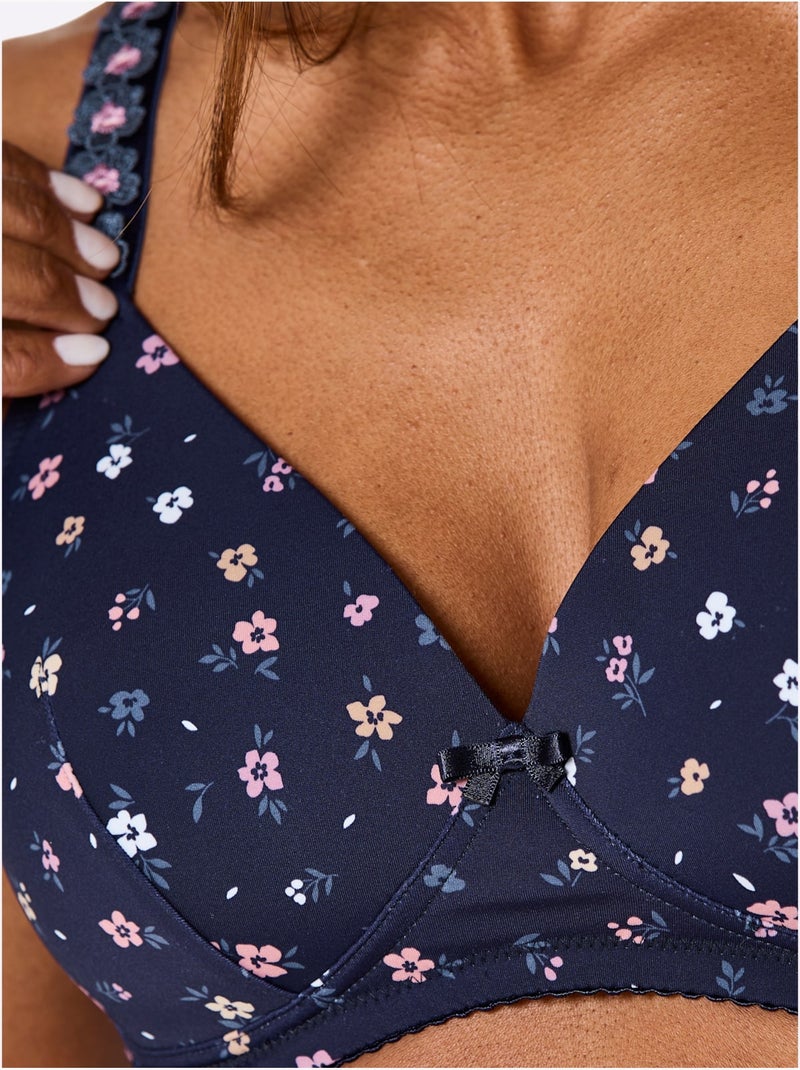 Soutien-gorge à Coques Sans Armatures - Witt Bleu Mauve - Kiabi