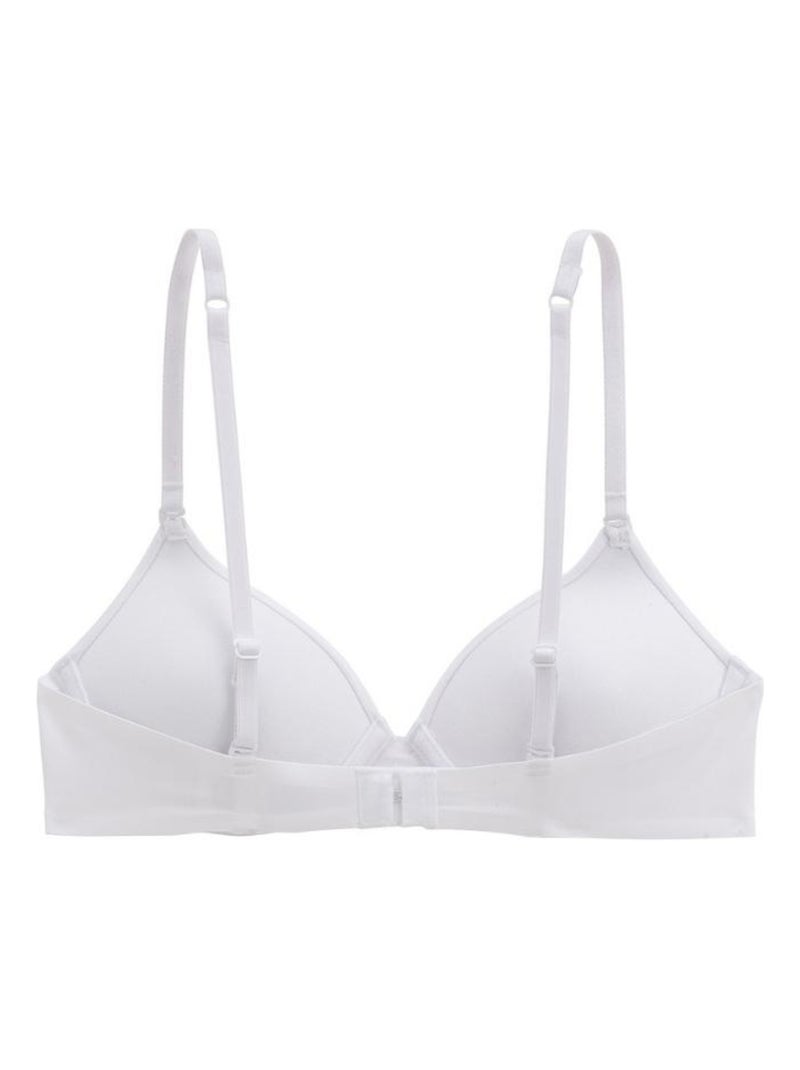 Mufeng Children's Girls' Sports Bra – Underwired Cotton Bra – Girl's Tank Top Vest for Gymnastics Dance Fitness Sportswear 3-16 Years, white, 3-4 years