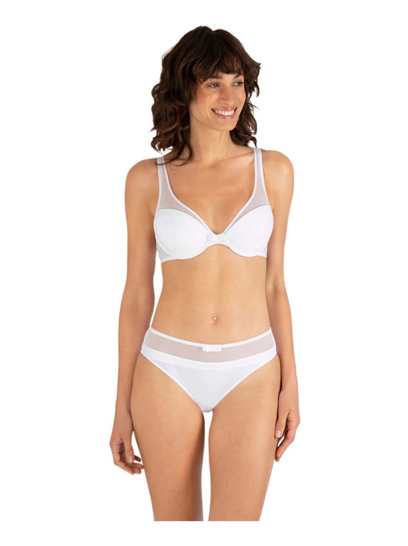 Soutien-gorge à coques TULLE DESIGN Blanc - Kiabi