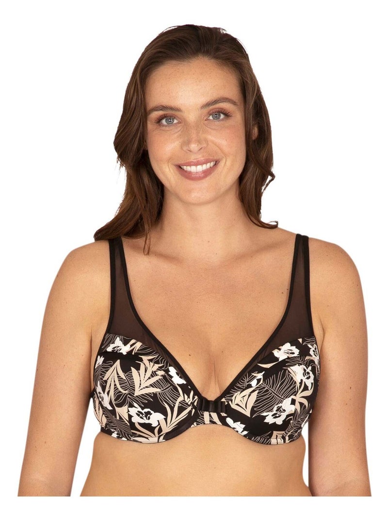 Soutien-gorge à coques TULLE DESIGN Noir Multicolore - Kiabi