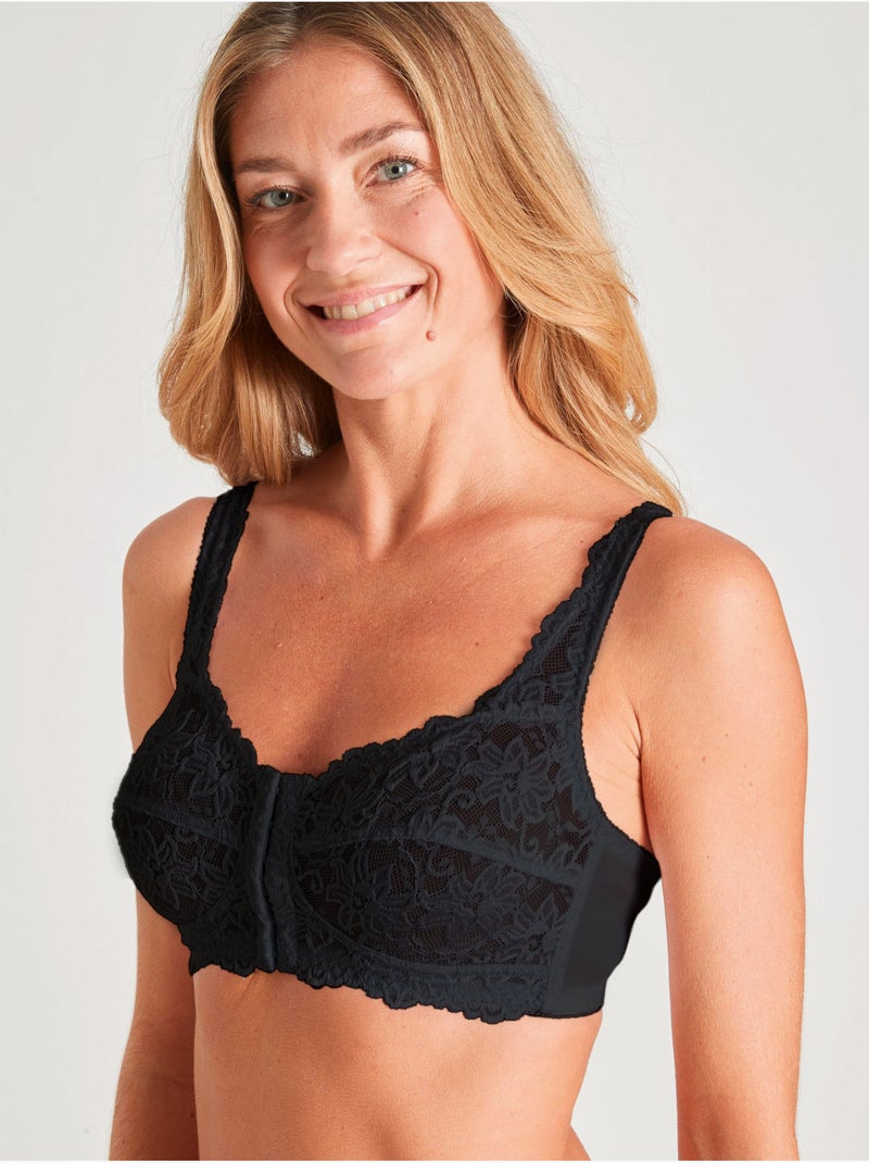 Soutien-gorge agrafé devant lot de 2 - DAXON Noir Blanc - Kiabi