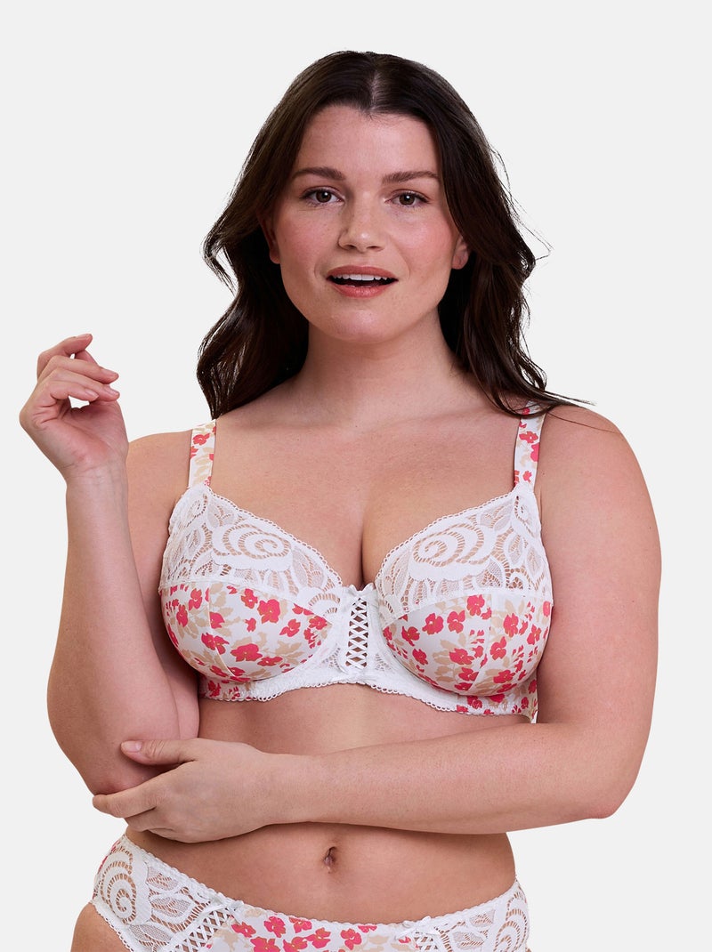 Soutien-gorge Amelie Print Sans Complexe Blanc Rouge - Kiabi