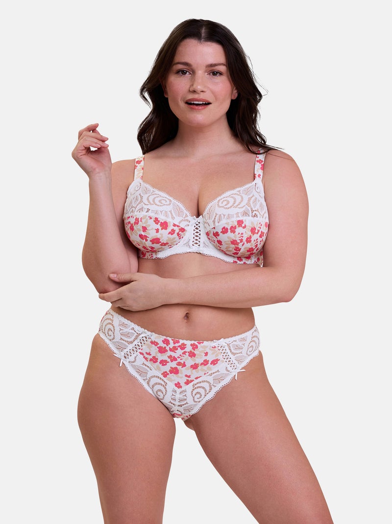 Soutien-gorge Amelie Print Sans Complexe Blanc Rouge - Kiabi