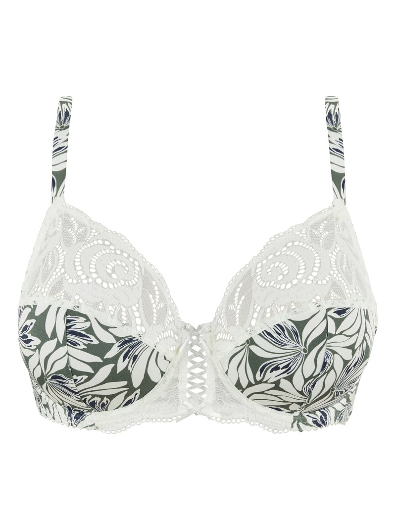 Soutien-gorge Amelie Print Sans Complexe Blanc Vert Gris - Kiabi