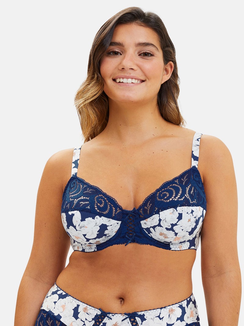 Soutien-gorge Amelie Print Sans Complexe Bleu Gris Blanc - Kiabi