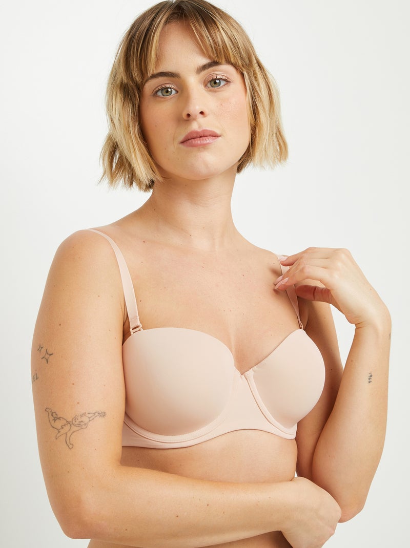 Soutien-gorge ampli bandeau microfibre Perfect - RougeGorge Lingerie Beige sable - Kiabi