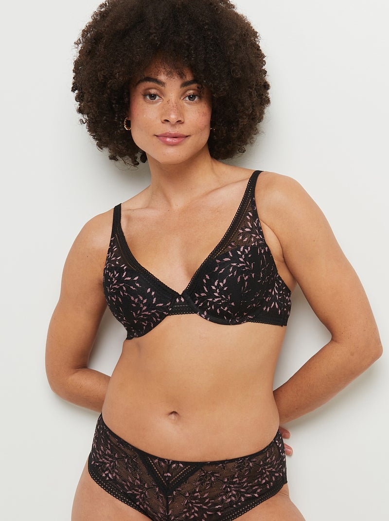Soutien-gorge ampli foulard Andrea - RougeGorge Lingerie Noir Multicolore - Kiabi