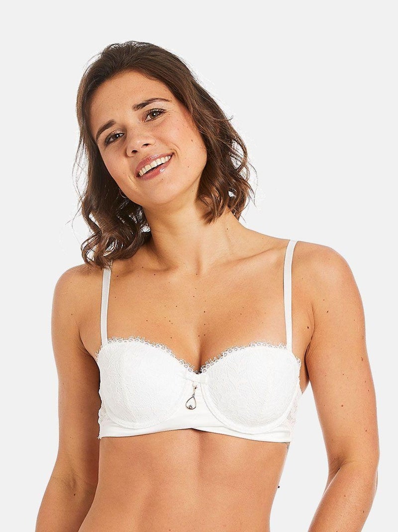 Soutien-gorge ampliforme bandeau coque moulée RUBAN - Pomm'Poire Blanc - Kiabi