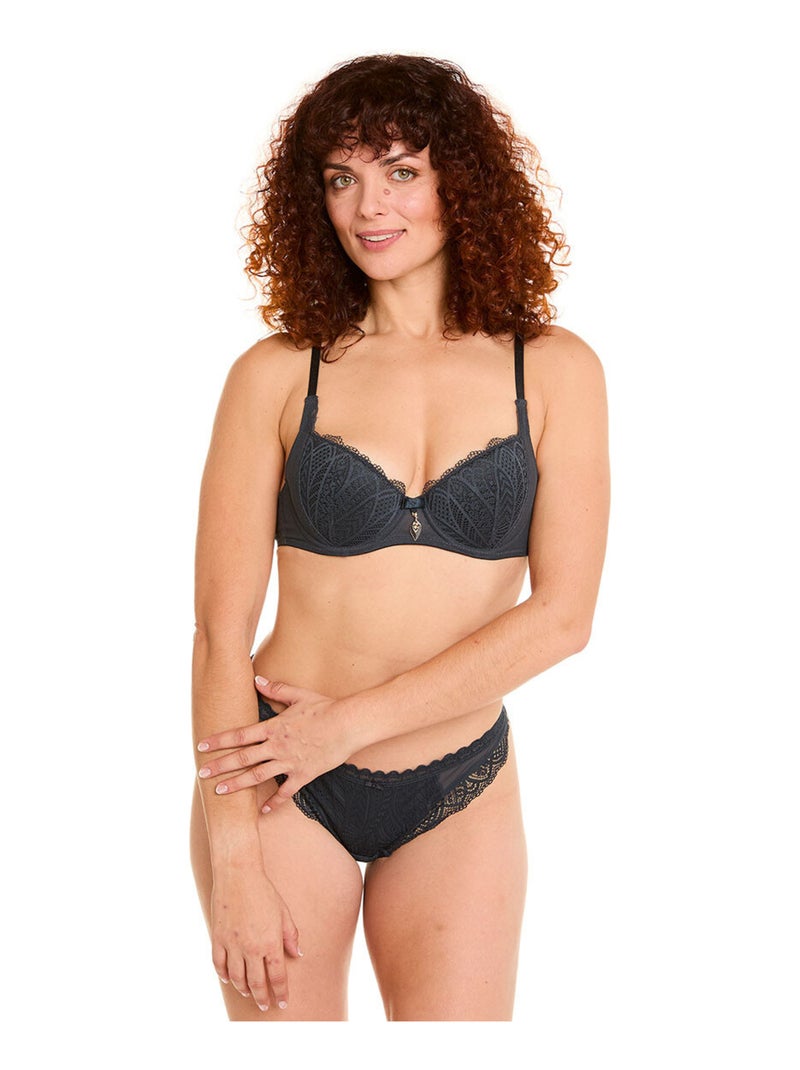 Soutien-gorge ampliforme coque moulée ABEILLE - Pomm'Poire Gris - Kiabi
