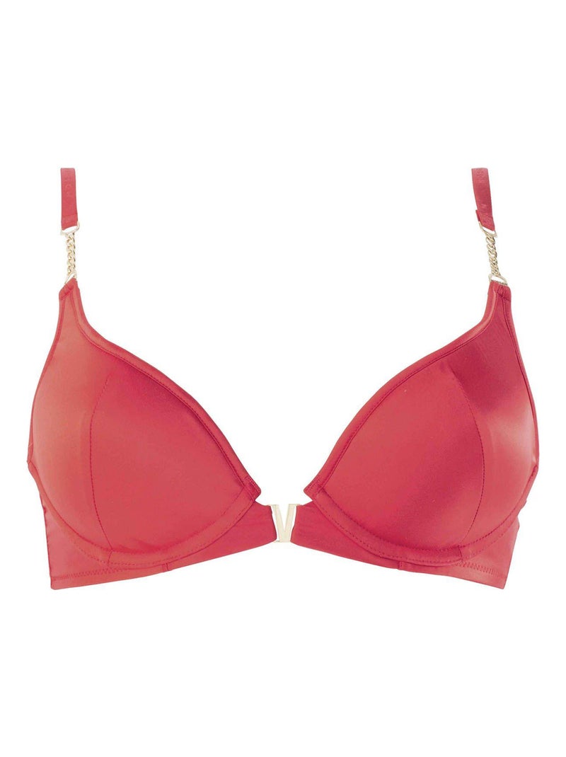 Soutien-gorge ampliforme coque moulée AVA satin - Morgan Lingerie Rouge - Kiabi