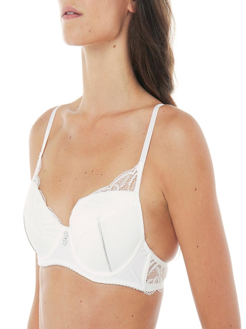 Soutien-gorge ampliforme coque moulée CREME - Pomm'Poire Blanc - Kiabi