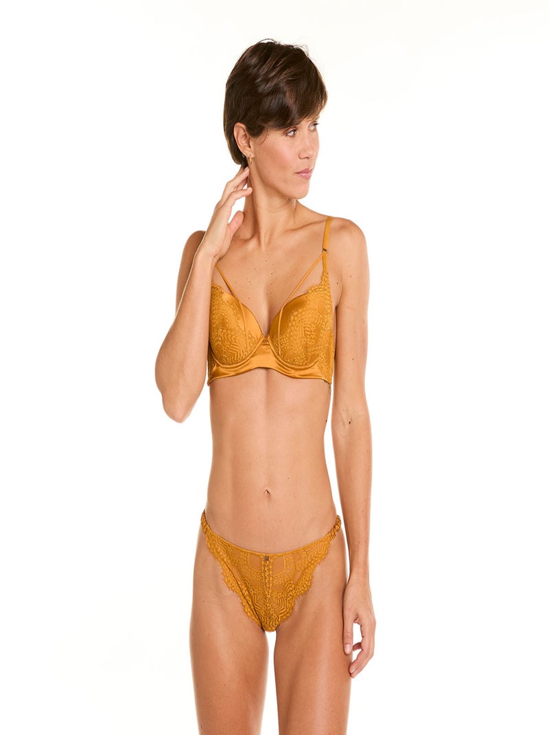 Soutien-gorge ampliforme coque moulée EFFRONTEE - Camille Cerf & Pomm'Poire Jaune - Kiabi