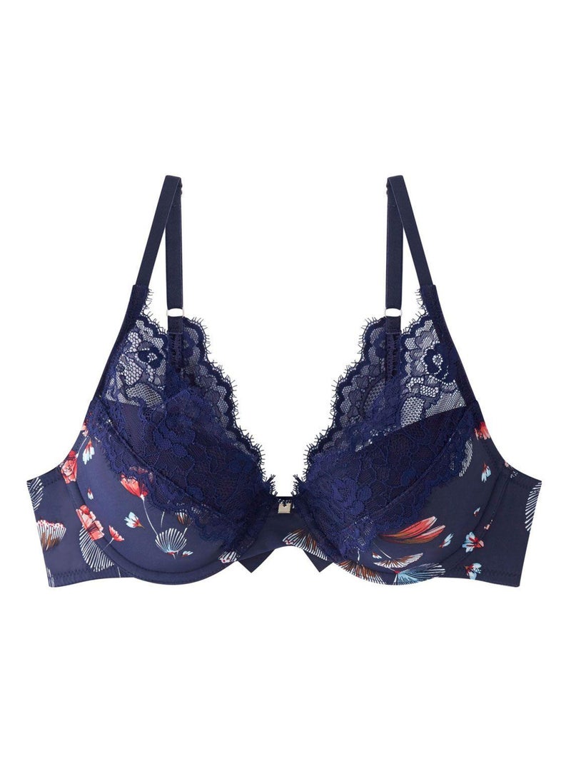 Soutien-gorge ampliforme coque moulée ESPIEGLE - Camille Cerf & Pomm'Poire Bleu - Kiabi