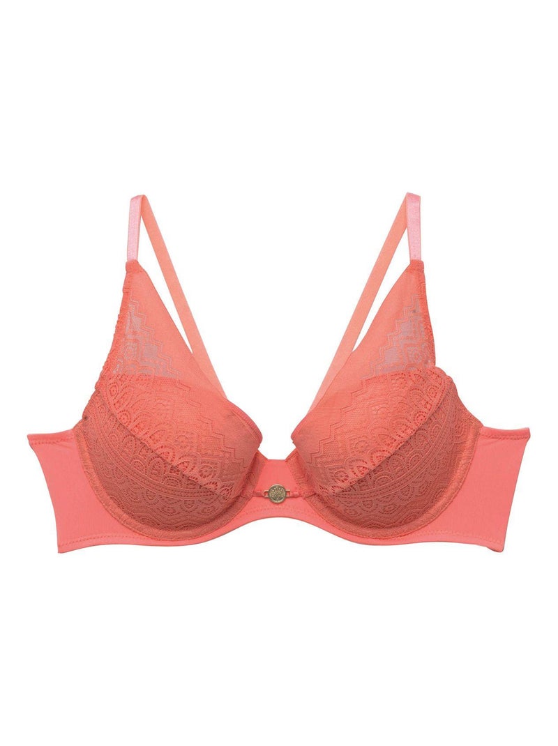 Soutien-gorge ampliforme coque moulée GAUFRETTE - Pomm'Poire Orange - Kiabi