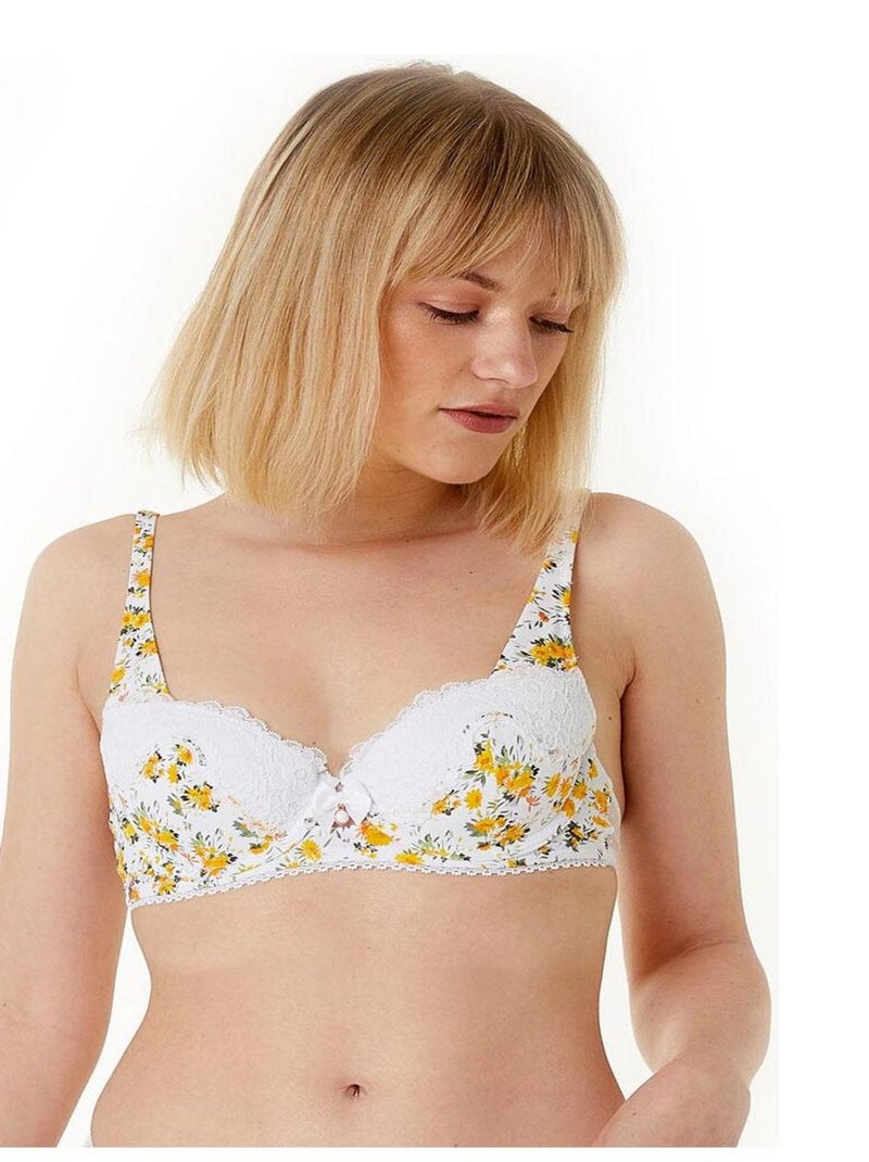 Soutien-gorge ampliforme coque moulée JOLI MINOIS - Brigitte Bardot Blanc Jaune Blanc - Kiabi