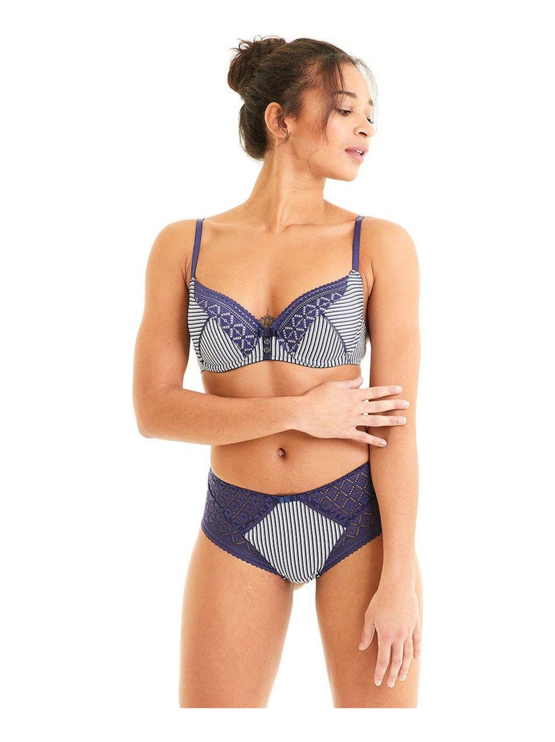 Soutien-gorge ampliforme coque moulée PACOTILLE - Pomm'Poire Bleu - Kiabi