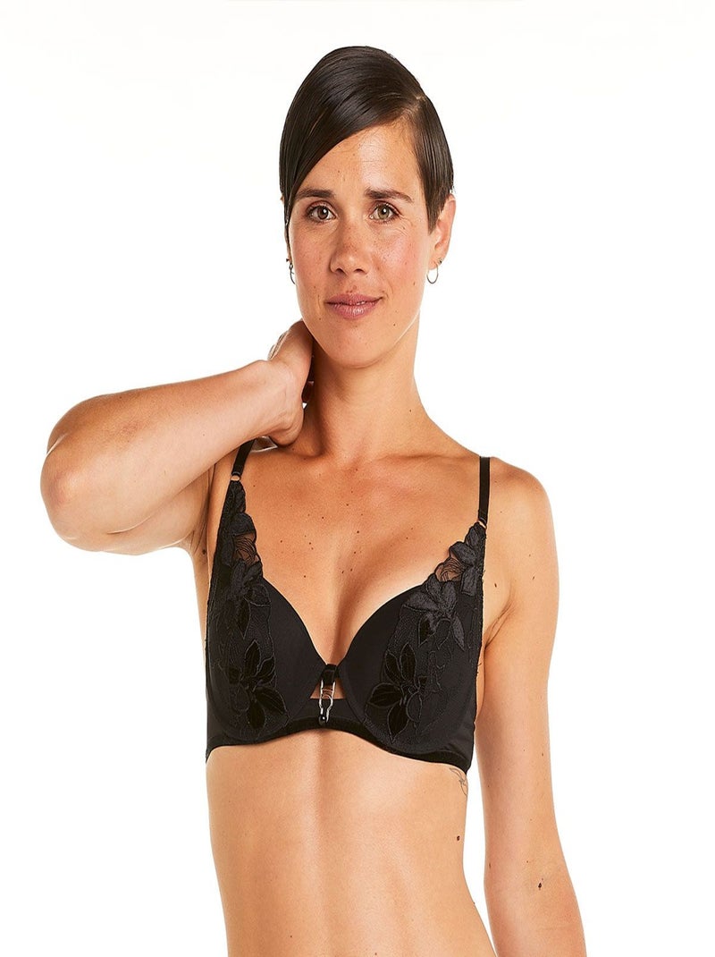 Soutien-gorge ampliforme coque moulée push-up RAFALE - Pomm'Poire Noir - Kiabi