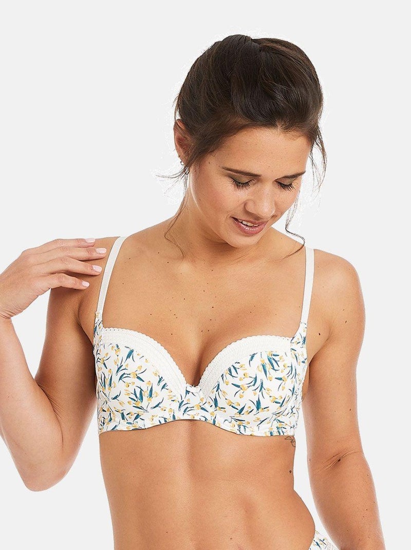 Soutien-gorge ampliforme coque moulée RUCHE - Pomm'Poire Blanc - Kiabi